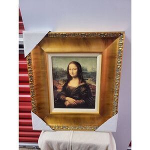 Mona Lisa Recreation in Fancy Gold Frame